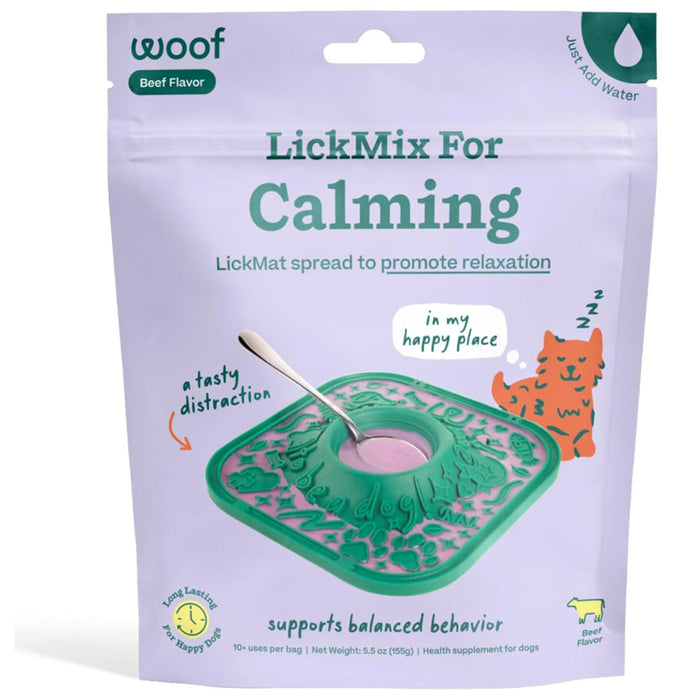 LickMix for Dogs – Bacon & Cheese or Calming LickMat Spread, Interactive Enrichment Treat - WO2BS - Calming Mix (Beef) - 5.5 oz - 2