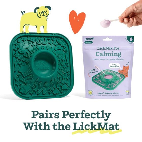 LickMix for Dogs – Bacon & Cheese or Calming LickMat Spread, Interactive Enrichment Treat - WO2BS - Calming Mix (Beef) - 5.5 oz - 13