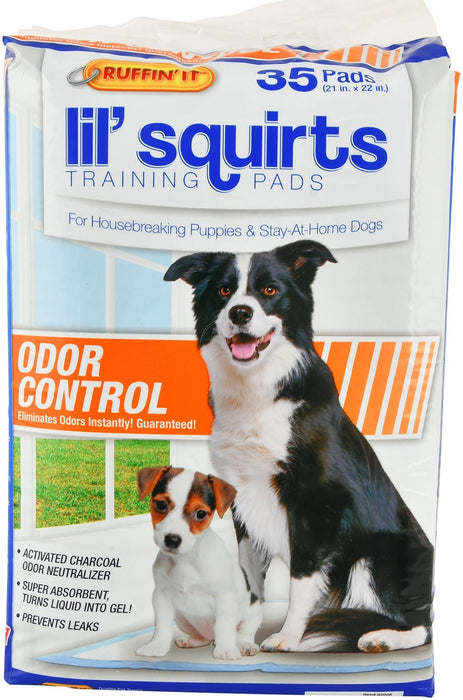 Lil' Squirts Training Pads with Activated Charcoal, 35 ct - Jeffers - Animal & Pet Supplies > Pet Training Aids