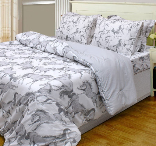 Lila Elegant Horse 3 Piece Comforter Set - Jeffers - Home Goods & Gifts > Blankets, Throws