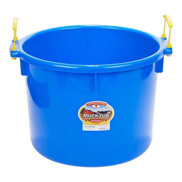 Little Giant Muck Tub – 40 & 70 Quart Heavy Duty Muck Bucket with Plastic Handles - M31C7 - 40 qt - Blue - 6