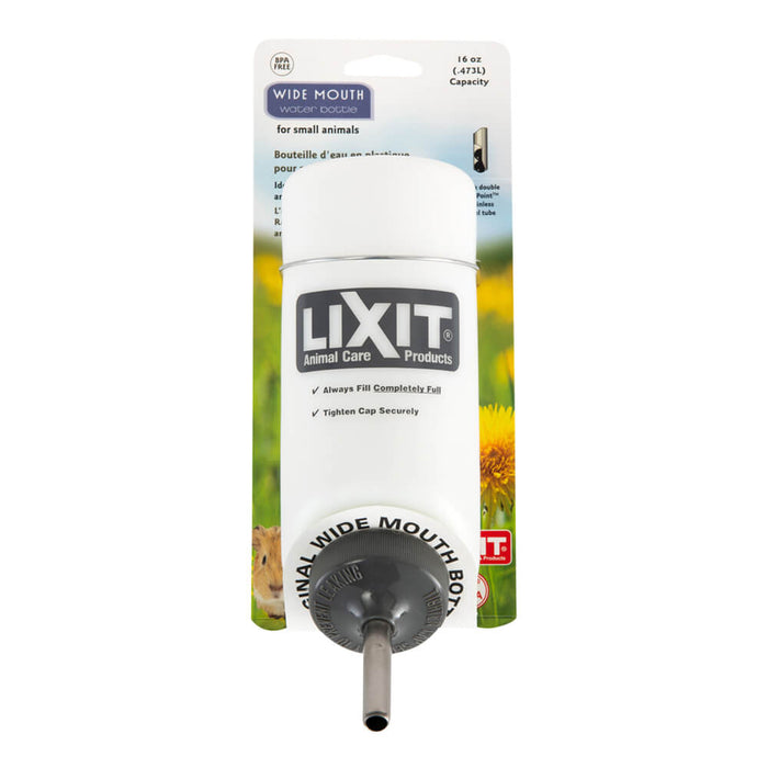 Lixit Plastic Wide Mouth Bottle - Jeffers - Animal & Pet Supplies > Pet Bowls, Feeders & Waterers