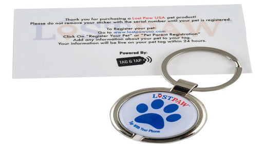 Lost Paw NFC Pet Parent Keychain, Red, White & Blue -   