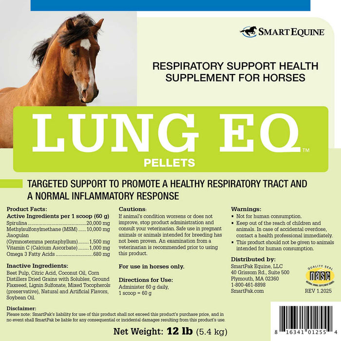 Lung EQ, Respiratory Support Supplement for Horses, Pellets - SMAAG - 12 lb Bag - 2