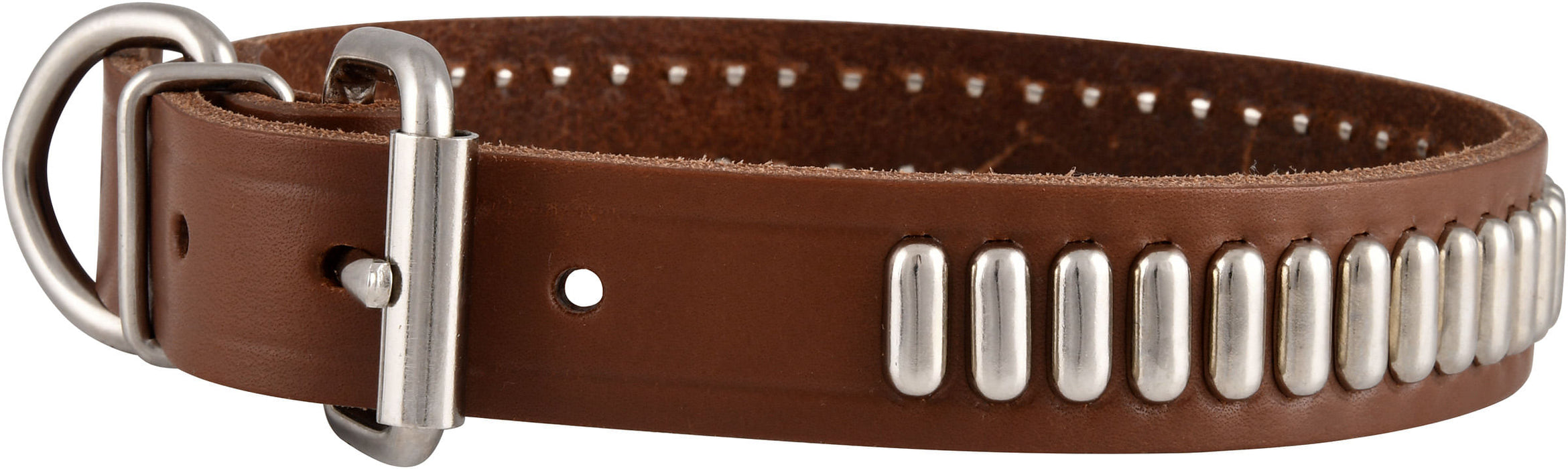 Bully Leather Dog Collars - 21" Leather Collar w/ Oblong Studs  