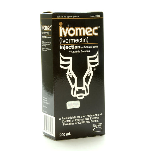 IVOMEC Injection (1%) Wormer for Cattle & Swine - IVOMEC Injection, 200 mL  