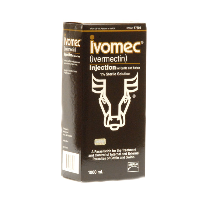 IVOMEC Injection (1%) Wormer for Cattle & Swine - IVOMEC Injection, 1000 mL  