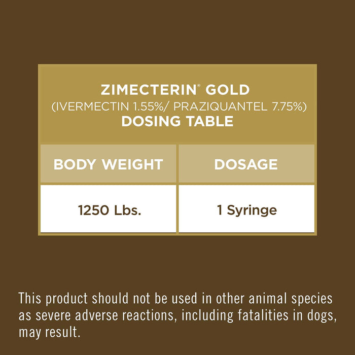 Zimecterin Gold Horse Wormer (Paste), 1-dose - Single Pack  