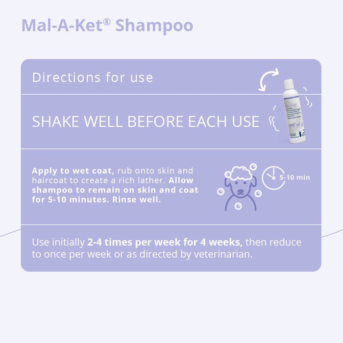 Mal - A - Ket Medicated Ketoconazole Chlorhexidine Shampoo for Horses, Dogs & Cats - 013DP-32081 - 8 oz - 3