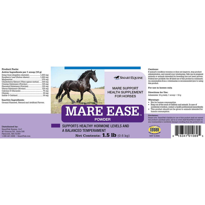 Mare Ease Horse Calming Supplement, Powder - SMABU - 1.5 lb - 2