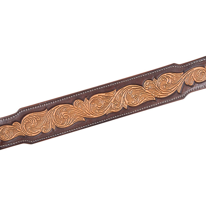 Martin Saddlery 2.5" Leather Breast Collar with Scroll Tooling - CR1WR - Brown - Horse - 2