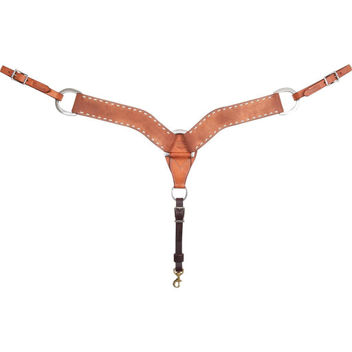 Martin Saddlery 2.75" Leather Breast Collar with Buckstitch - CR1WP - Chestnut Brown - Horse - 1