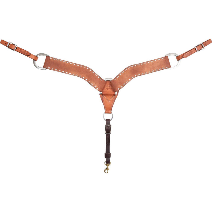 Martin Saddlery 2.75" Leather Breast Collar with Buckstitch - CR1WP - Chestnut Brown - Horse - 1