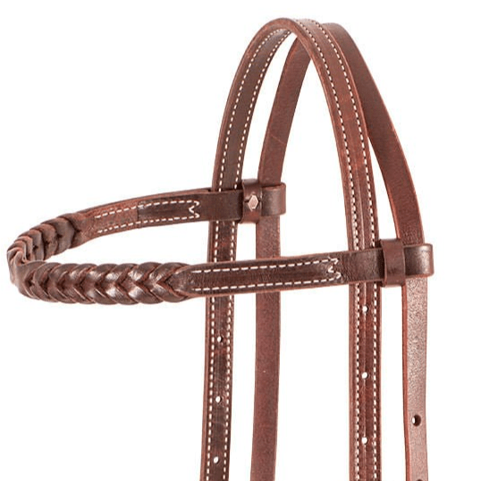 Martin Saddlery Browband Headstall with Blood Knots, Chocolate - CR1P6 - Brown - 2