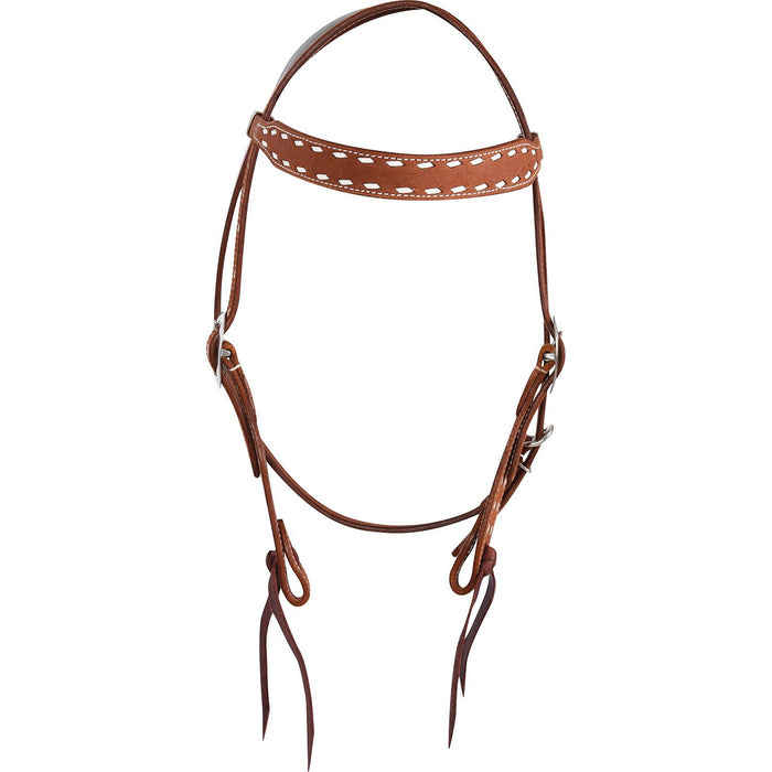 Martin Saddlery Buckstitched Leather Browband Headstall - CR1WM - Brown - Horse - 2