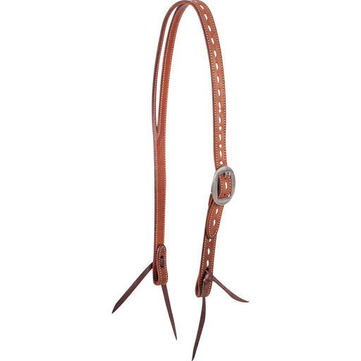 Martin Saddlery Buckstitched Leather Ranahan Headstall - CR1WL - Brown - Horse - 1