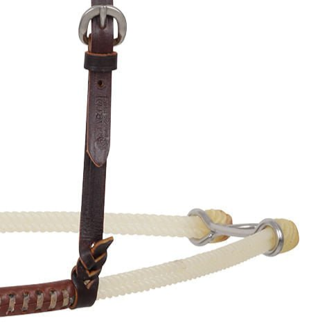 Martin Saddlery Double Rope Noseband with Laced Harness Cover, Natural