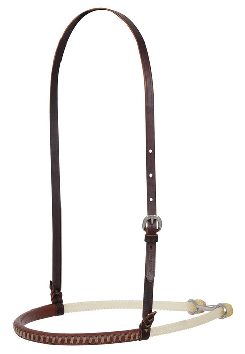 Martin Saddlery Double Rope Noseband with Laced Harness Cover, Natural - CR1PD - Brown - 1