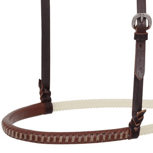 Martin Saddlery Double Rope Noseband with Laced Harness Cover, Natural - CR1PD - Brown - 2