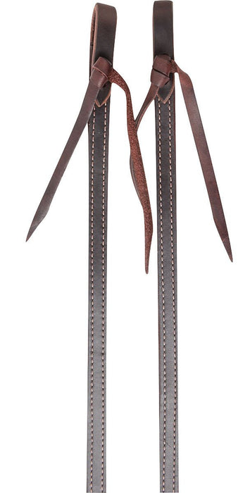 Martin Saddlery Double Stitched Roping Rein with 5/8" Thick Tied Ends - CR1PE - Latigo - 5/8" - 2