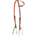 Martin Saddlery Latigo and Skirting Leather Blood Knot Slip Ear Headstall - CR1WS - Brown - Horse - 1