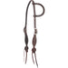 Martin Saddlery Leather Split Ear Headstall with Rosette Strings - CR1WH - Chocolate Brown - Horse - 1