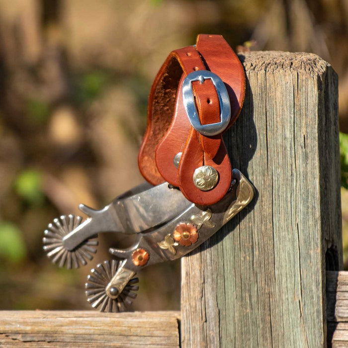 Martin Saddlery Smooth Leather Spur Straps - CR1X3 - Chestnut - Pair - 3