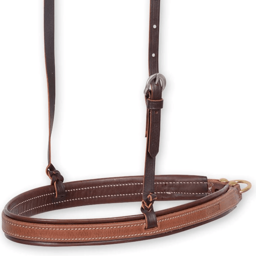 Martin Saddlery Stitched Harness Leather Noseband with Latigo Liner, Natural - CR1PC - Brown - 2