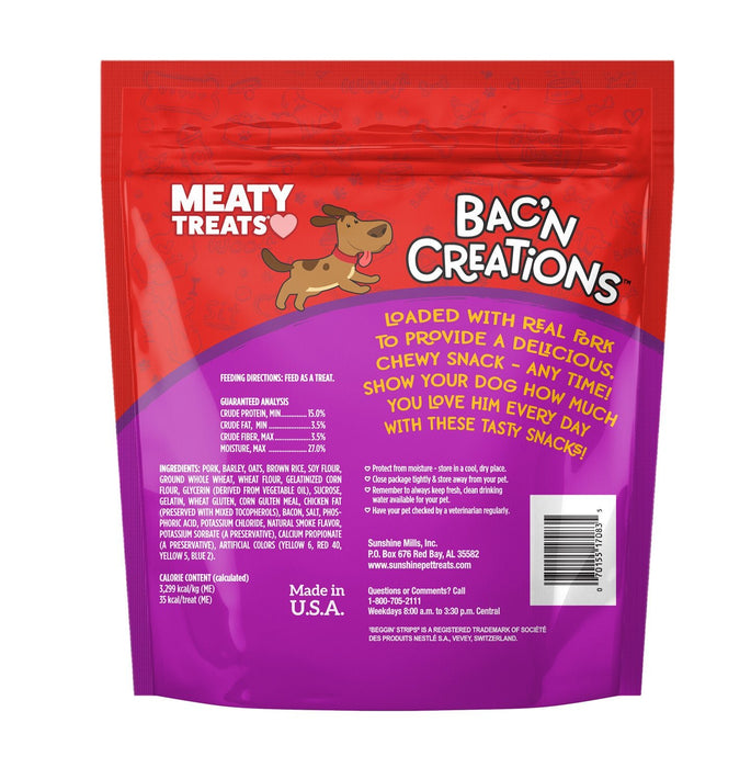 Meaty Treats Wavy Strips Dog Treats, 40 oz - SUS3U - 40 oz - Bacon - 2
