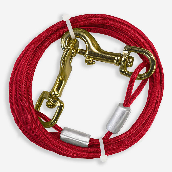 Medium Weight Dog Tie Out Cable, Red - Jeffers - Animal & Pet Supplies > Pet Containment Systems