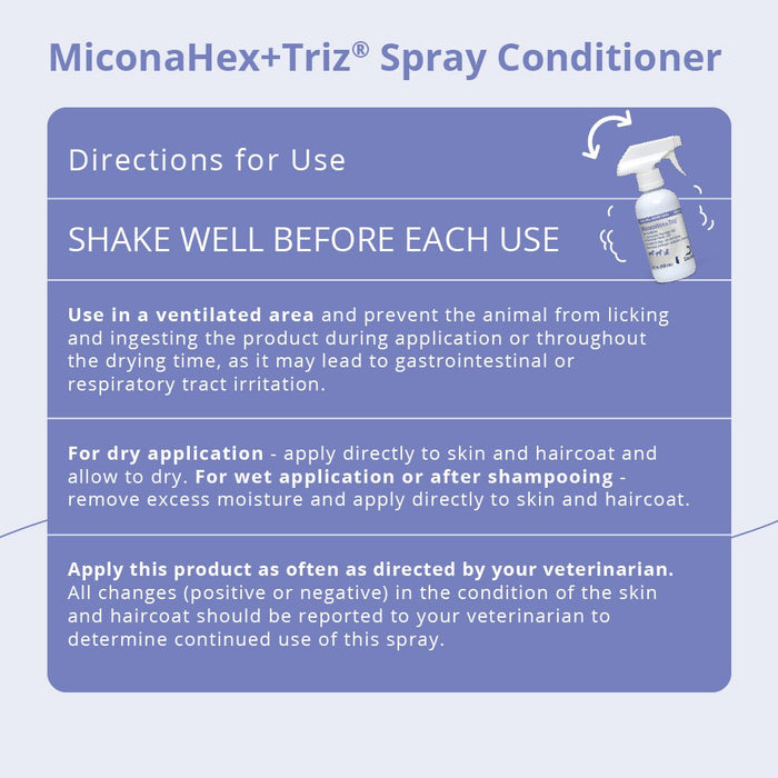 Miconahex+Triz Medicated Antimicrobial Spray Conditioner for Dogs, Cats, and Horses - 013DP-80082 - 8 oz - 4