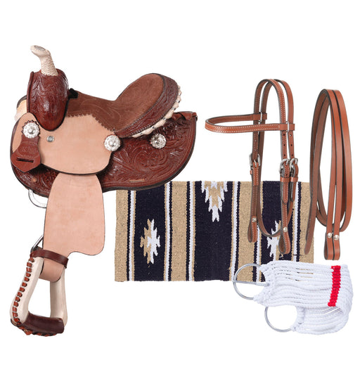 Miniature Leather Barrel Saddle Package - Jeffers - Horse Supplies > Horse Tack