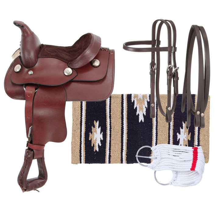 Miniature Western Leather Saddle Package - Jeffers - Horse Supplies > Horse Tack > Saddles