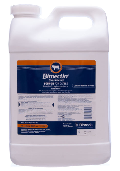 Bimectin Pour-on Dewormer - 10 L Bimectin Pour-on (Hazmat Fee applies)  