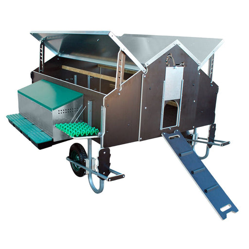 Mobile Chicken House – Easy - to - Move Coop with Nest Box, Waterers, and Perches - GAUF1 - 4' 11" × 5' 11" - 2