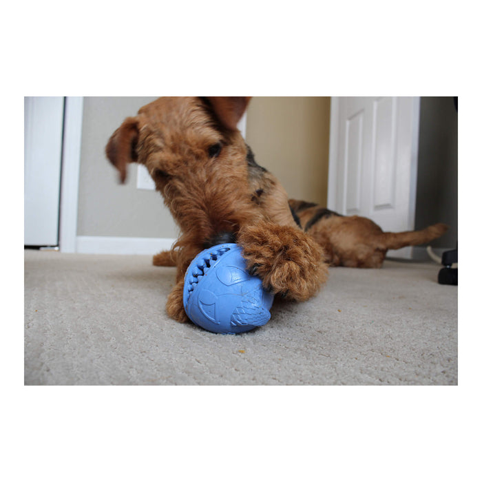 Monster Ball Treat - Dispensing Dog Chew Toy – Stuff, Freeze & Chew Interactive Toy for Dogs - H7VQ - Blue - 2.5" - 2