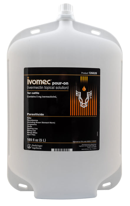 Ivomec Pour-On Cattle Wormer - 5 Liter Ivomec Pour-On  