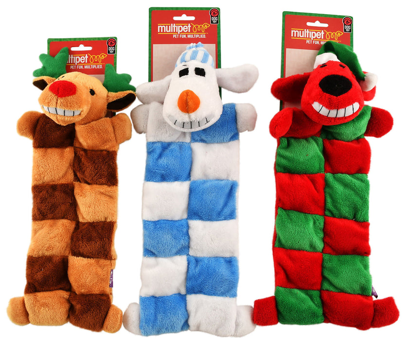 3-pack Loofa Dog Christmas Squeaker Mat -   