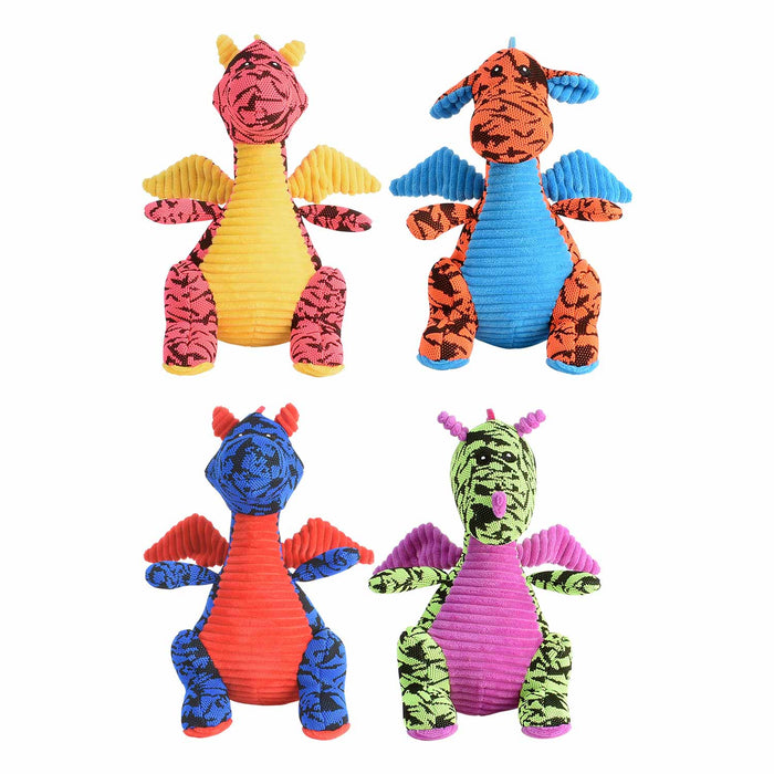 Multipet Dragons Plush Crinkle Dog Toys (Assorted) - MR1EB - Assorted - 10" - 2