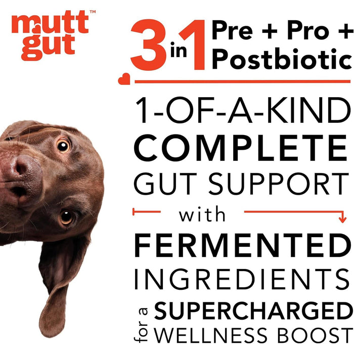 Mutt Gut 3 - in - 1 Pre + Pro + Postbiotic Supplement for Dogs - MTT02 - under 40lbs (90g) - 4