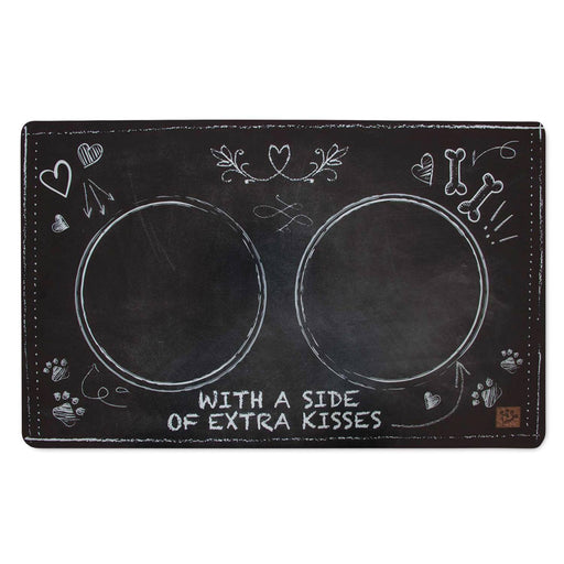 MuttNation Plastic Pet Food Mat, 11.5" x 19" - DKEC - Chalkboard - 1