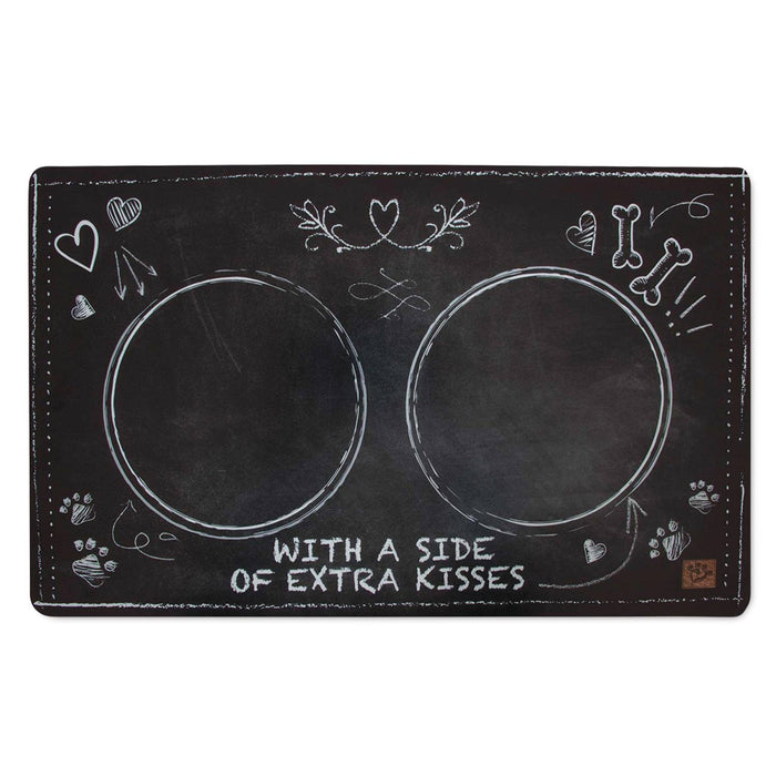 MuttNation Plastic Pet Food Mat, 11.5" x 19" - DKEC - Chalkboard - 1