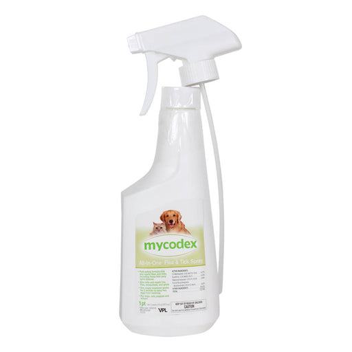 Mycodex All - in - One Flea & Tick Spray for Dogs & Cats, 16 oz - 004VPL03-16 - 16 oz - 1