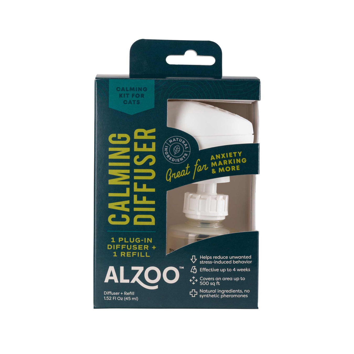 Natural Plant - Based Calming Plug - In Home Diffuser Kit & Refills for Cats - 7VWR - Diffuser Kit (1 Plug - In & 1 Refill) - 1
