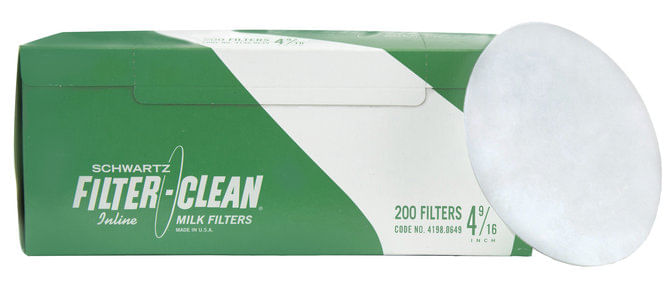 Schwartz Filter-Clean Disc Milk Filters - Schwartz Inline Milk Filters, 4-9/16", Box of 200  