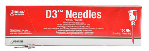 Ideal D3 Detectable Needles, Box of 100 - 20ga x 1/2" - D3 Detectable Needles, Box of 100  