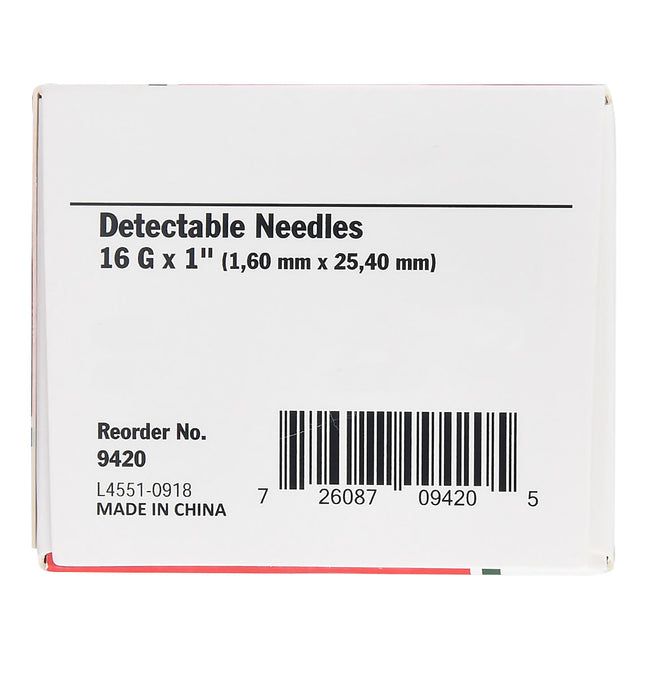 Ideal D3 Detectable Needles, Box of 100 - 16g x 1" - D3 Detectable Needles, Box of 100  