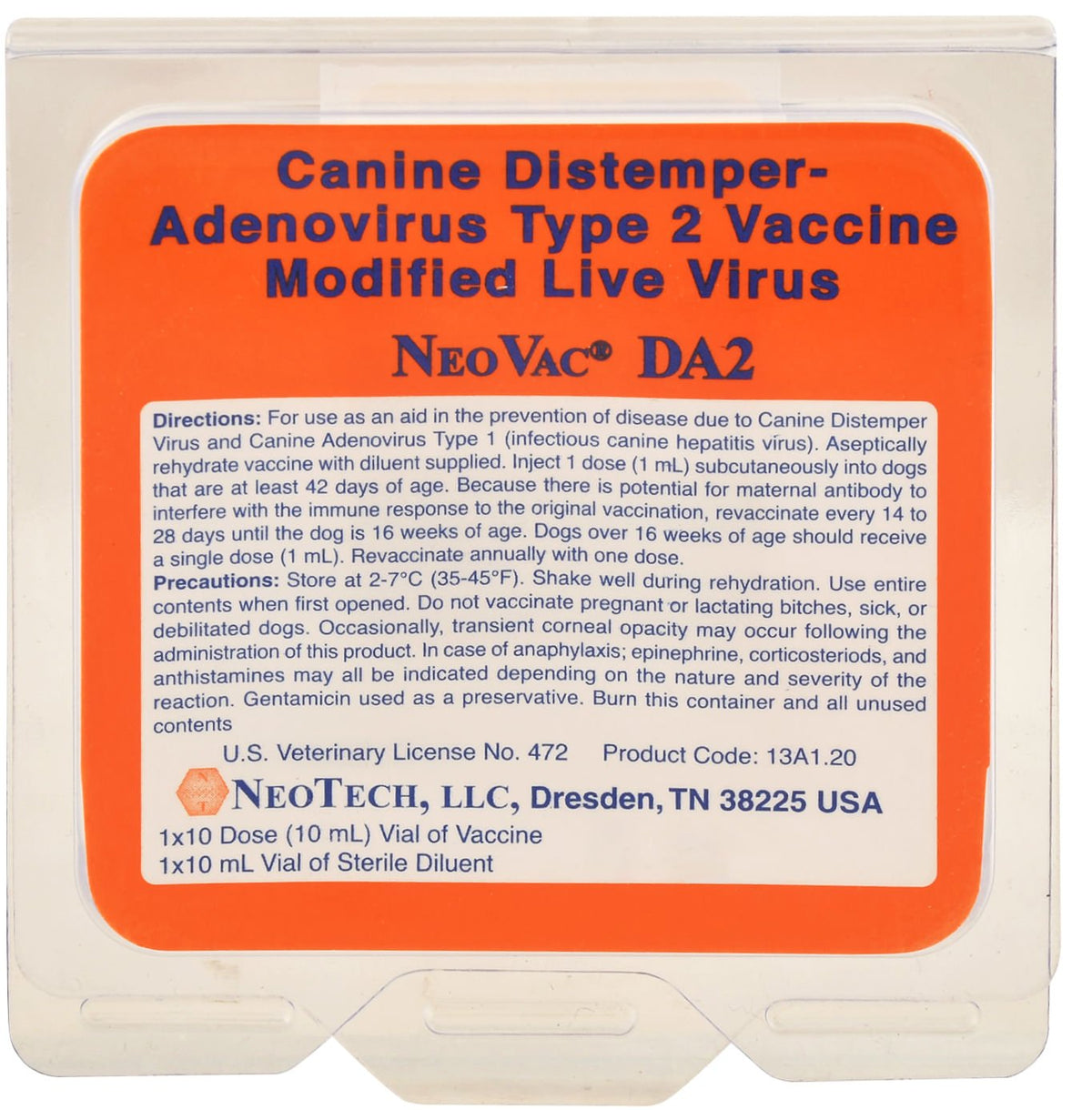 NeoVac DA2 Dog Vaccine — Jeffers