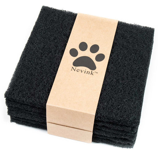 Nevink Dog Poop Trash Can & Filters for Outdoors – 12 Liter, Odor Control, Hands - Free, Weather Resistant - 005SIN-85012 - Replacement Carbon Filters - 6 pk (5" x 5") - Matte Black - 8
