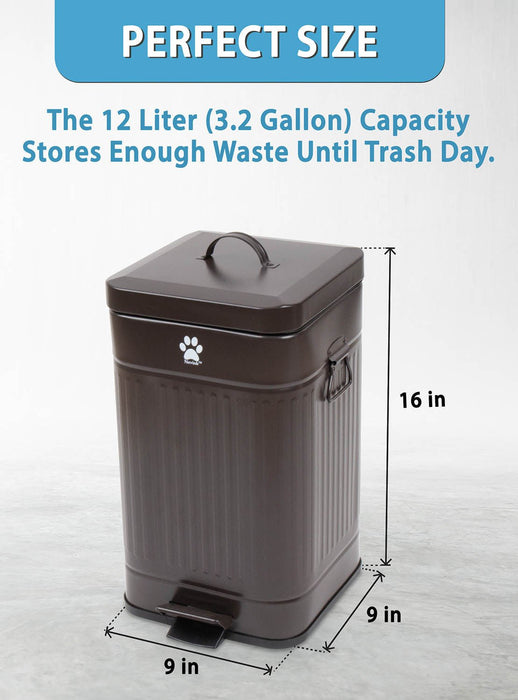 Nevink Dog Poop Trash Can for Outdoors, 12 Liter - Jeffers - Animal & Pet Supplies > Pet Waste Disposal Systems & Tools